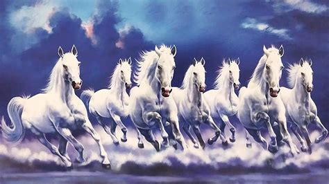 7 horse photo frame hd|7 running horse wallpaper vastu.